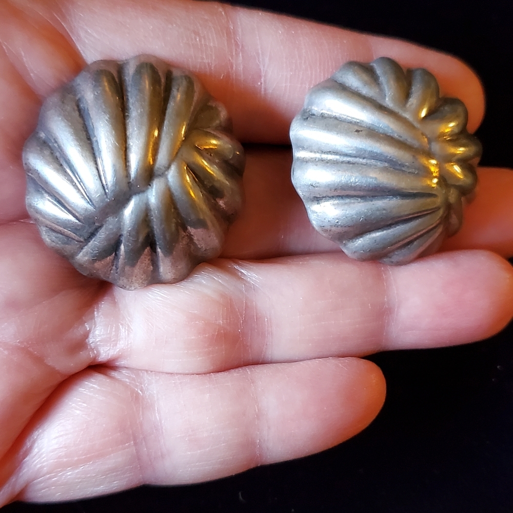 Mexico Sterling Puffy Knot Pierced Earrings